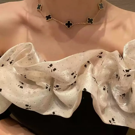 EMKOSUNG 18K Gold Plated 10 Flowers Four Leaf Clover Necklaces for Women