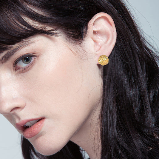 EMKOSUNG 18K Gold Plated Light Luxury Silver Earrings for Women