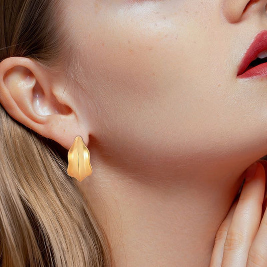 EMKOSUNG 18K Gold Plated Light Luxury Silver Earrings for Women