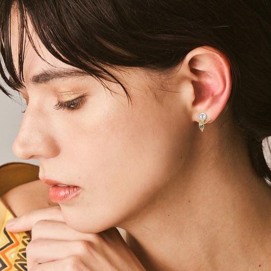 EMKOSUNG 18K Gold Plated Minimalist Fashion Silver Earrings for Women