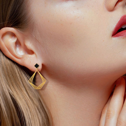 EMKOSUNG 18K Gold Plated Minimalist Fashion Silver Earrings for Women