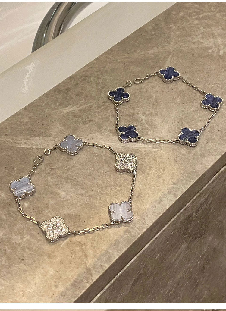 EMKOSUNG 18K Gold Plated Four Leaf Clover Bracelets for Women