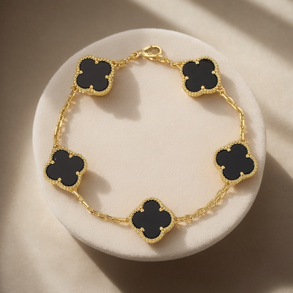 EMKOSUNG 18K Gold  Plated  Four Leaf Clover Bracelets for Women