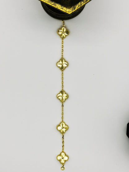 EMKOSUNG 18K Gold  Plated  Four Leaf Clover Bracelets for Women