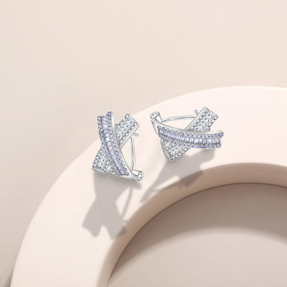 EMKOSUNG 18K Gold  Plated  Light Luxury Silver Earrings for Women