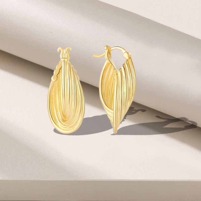 EMKOSUNG 18K Gold  Plated  Light Luxury Silver Earrings for Women