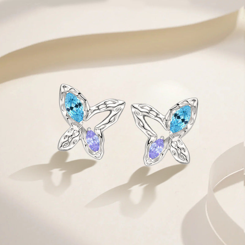 EMKOSUNG 18K Gold  Plated  Light Luxury Silver Earrings for Women