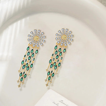 EMKOSUNG 18K Gold  Plated  Light Luxury Silver Earrings for Women