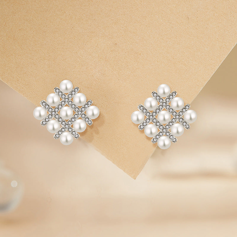 EMKOSUNG 18K Gold  Plated  Light Luxury Silver Earrings for Women