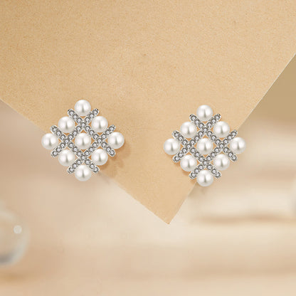 EMKOSUNG 18K Gold  Plated  Light Luxury Silver Earrings for Women