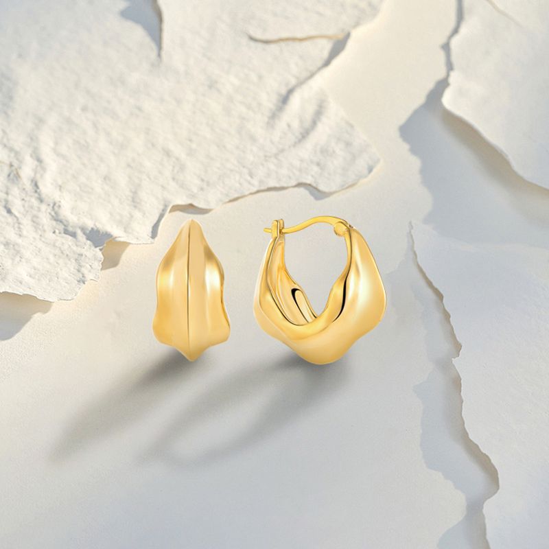 EMKOSUNG 18K Gold  Plated  Light Luxury Silver Earrings for Women