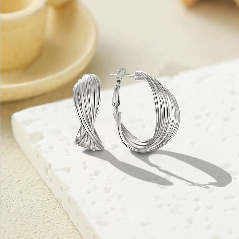 EMKOSUNG 18K Gold  Plated  Light Luxury Silver Earrings for Women