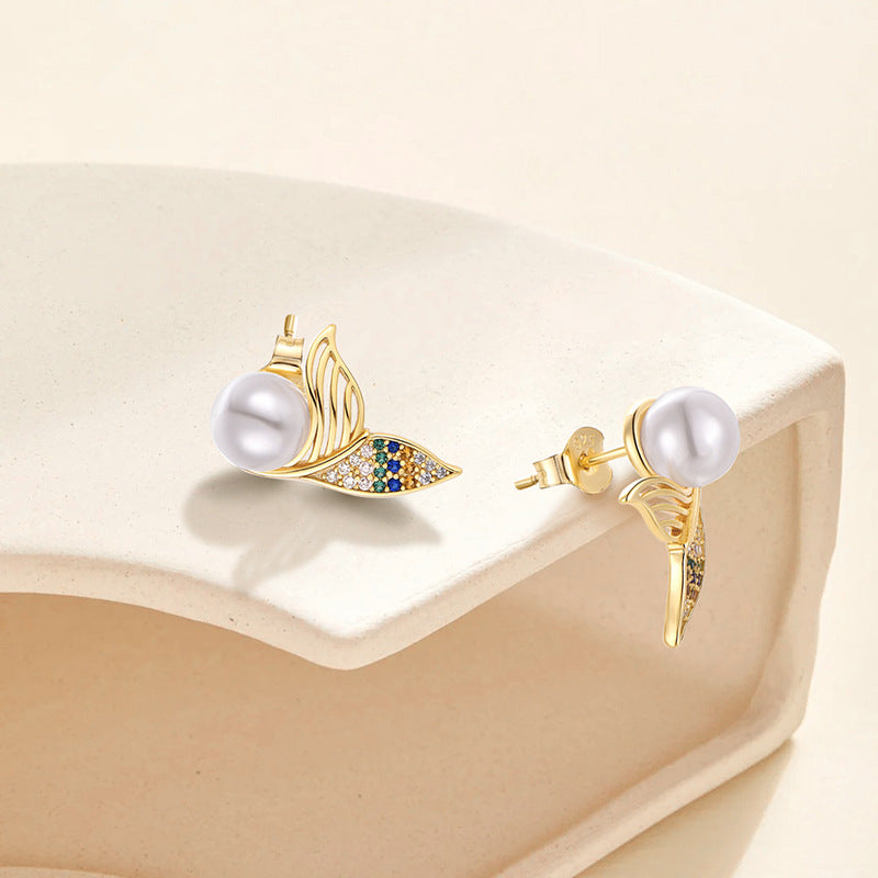 EMKOSUNG 18K Gold  Plated Minimalist Fashion Silver Earrings for Women