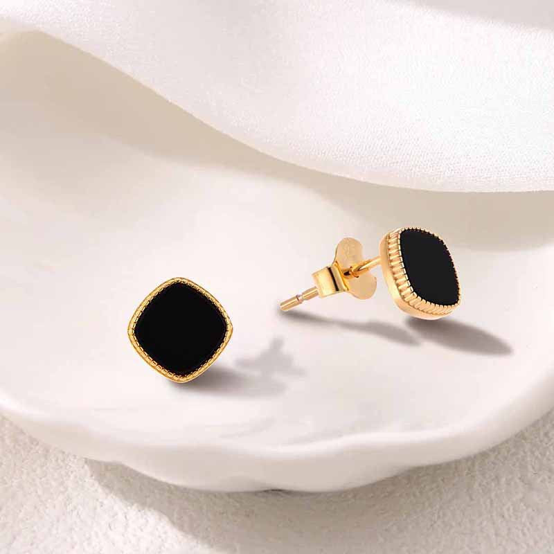 EMKOSUNG 18K Gold  Plated Minimalist Fashion Silver Earrings for Women