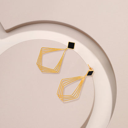 EMKOSUNG 18K Gold  Plated Minimalist Fashion Silver Earrings for Women