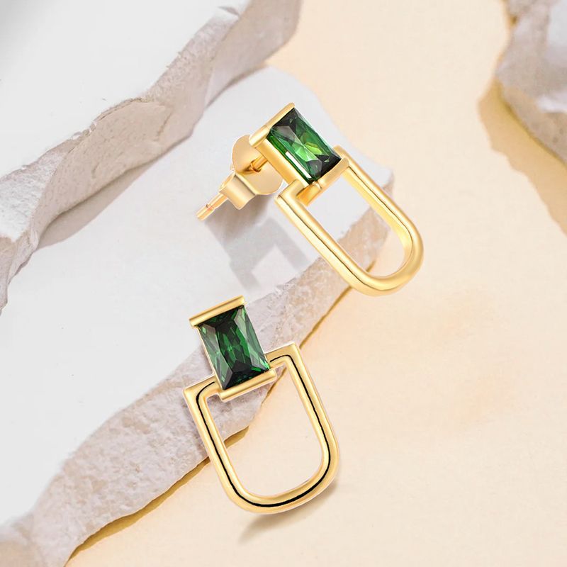 EMKOSUNG 18K Gold  Plated Minimalist Fashion Silver Earrings for Women