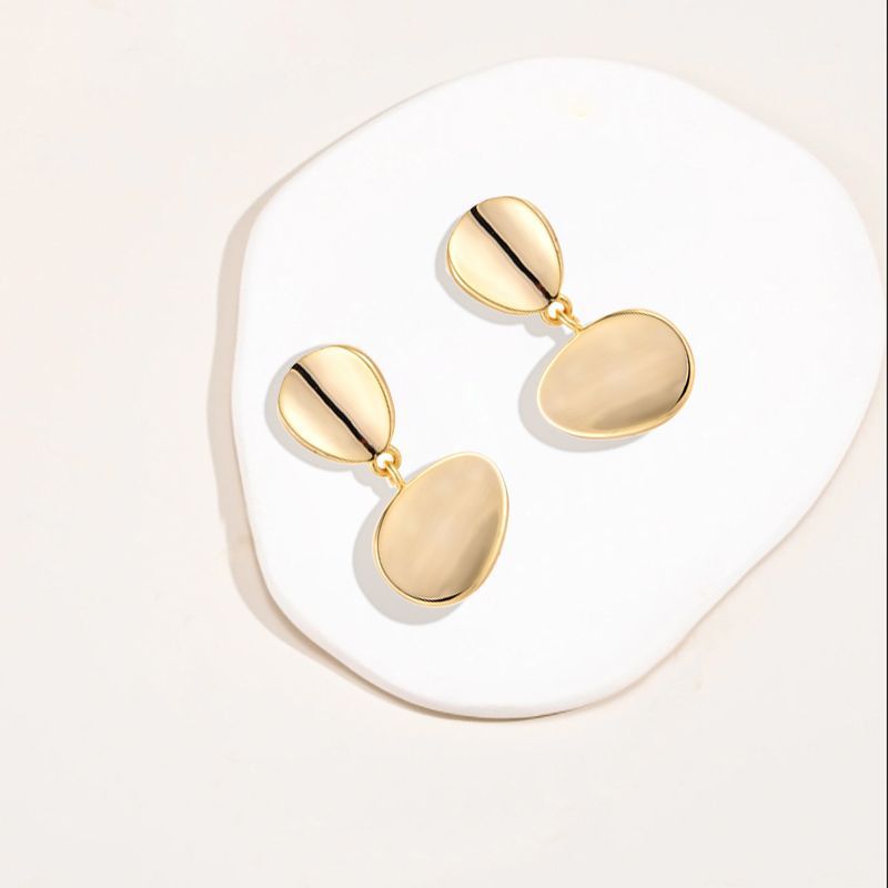EMKOSUNG 18K Gold  Plated Minimalist Fashion Silver Earrings for Women