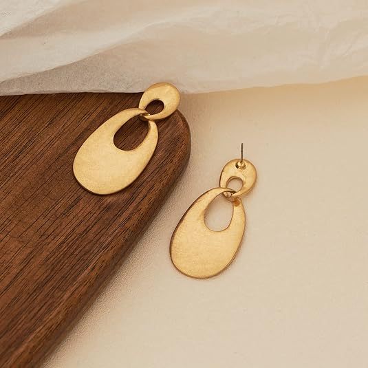 EMKOSUNG 18K Gold  Plated Minimalist Fashion Silver Earrings for Women