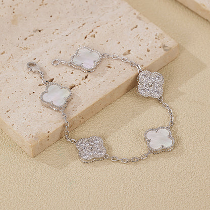 EMKOSUNG 18K Gold  Plated  Four Leaf Clover Bracelets for Women