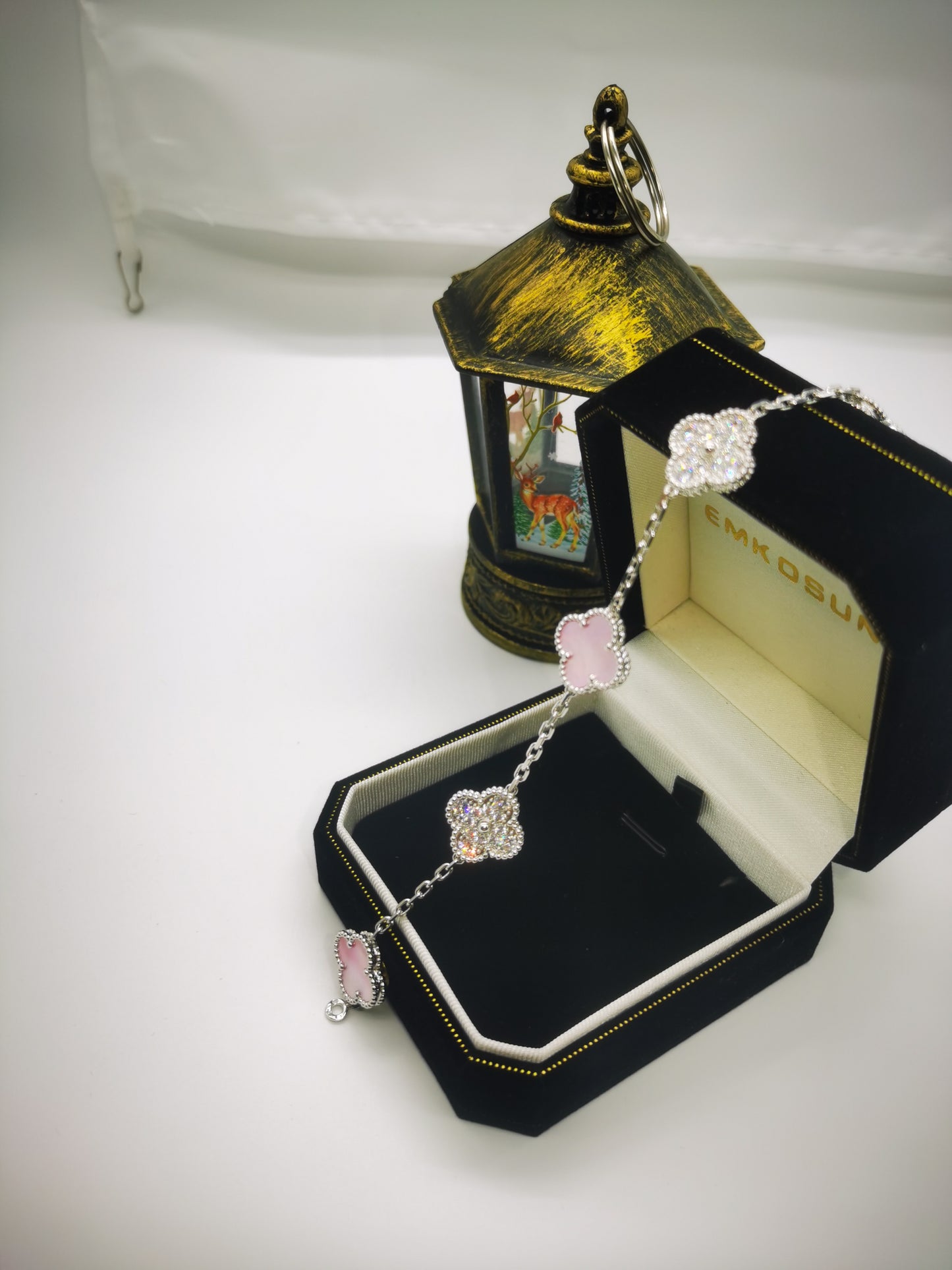 EMKOSUNG 18K Gold  Plated  Four Leaf Clover Bracelets for Women