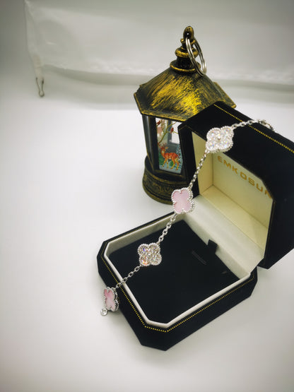 EMKOSUNG 18K Gold  Plated  Four Leaf Clover Bracelets for Women