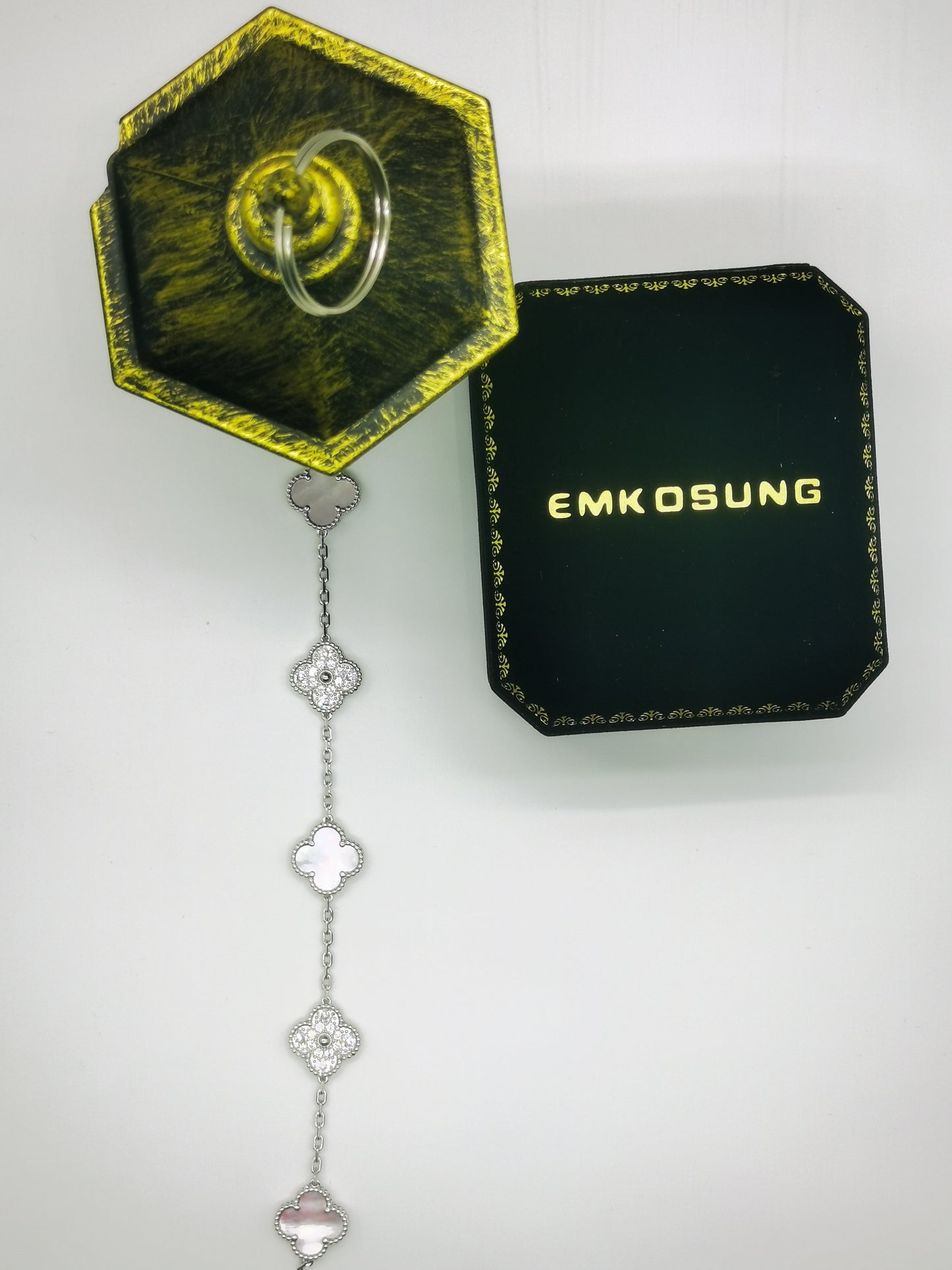 EMKOSUNG 18K Gold  Plated  Four Leaf Clover Bracelets for Women