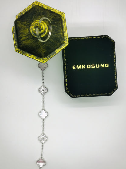 EMKOSUNG 18K Gold  Plated  Four Leaf Clover Bracelets for Women