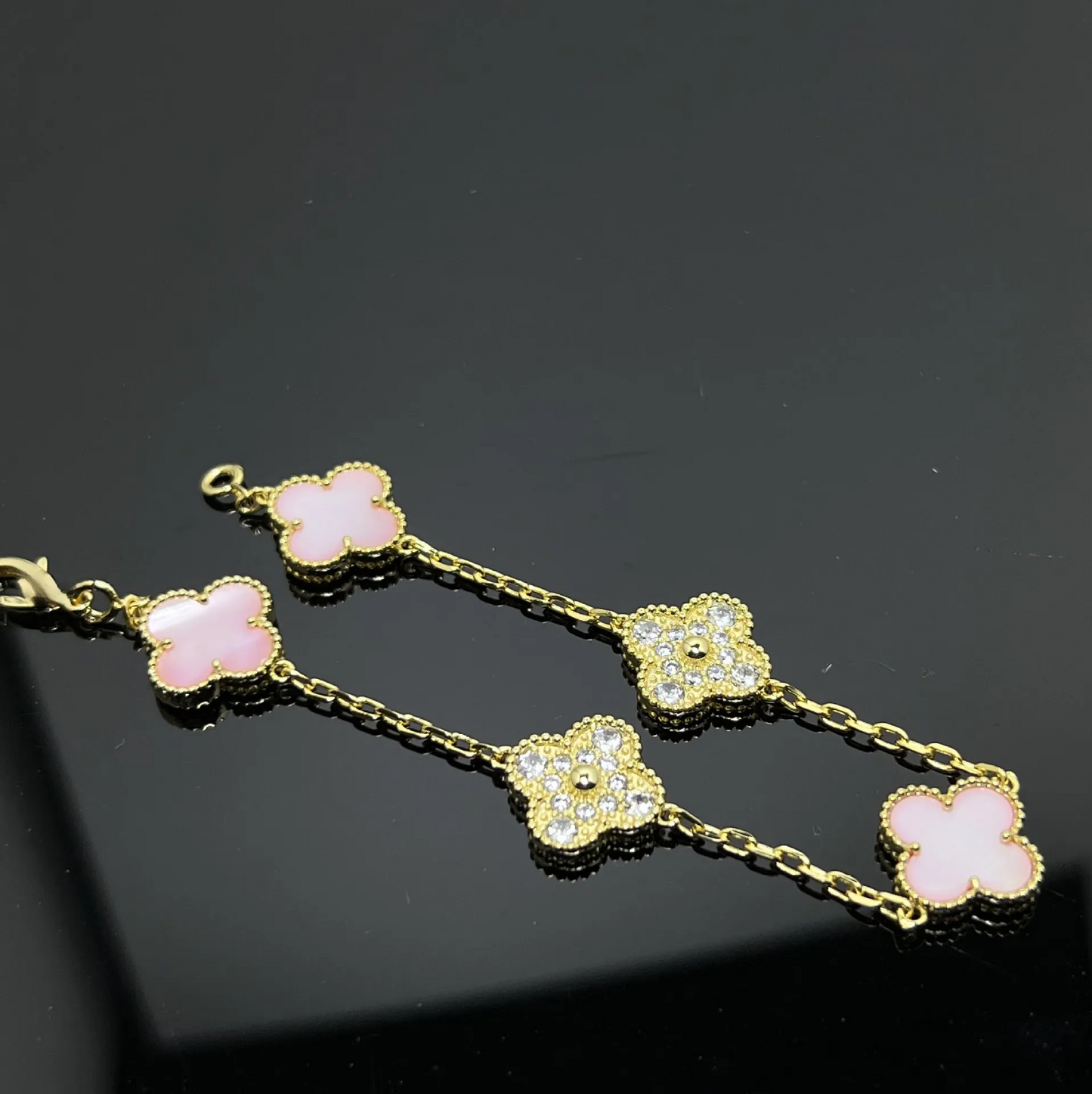 EMKOSUNG 18K Gold  Plated  Four Leaf Clover Bracelets for Women
