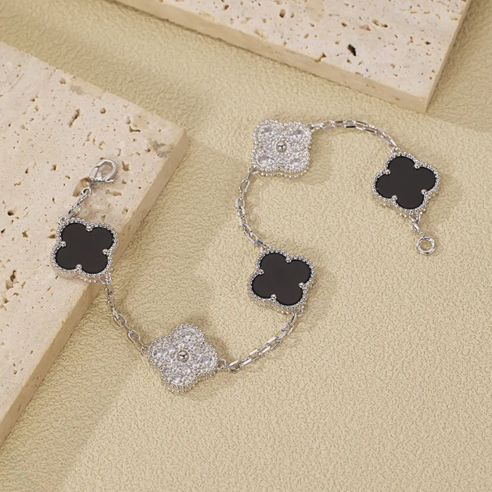 EMKOSUNG 18K Gold  Plated  Four Leaf Clover Bracelets for Women