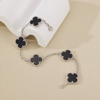 EMKOSUNG 18K Gold  Plated  Four Leaf Clover Bracelets for Women