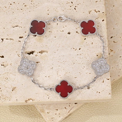 EMKOSUNG 18K Gold  Plated  Four Leaf Clover Bracelets for Women