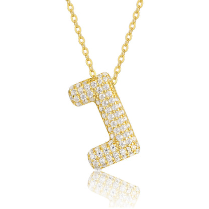 EMKOSUNG 18K Gold  Plated  Light Luxury  Moissanite Initial Letter  Necklaces for Women