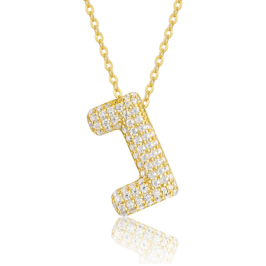 EMKOSUNG 18K Gold  Plated  Light Luxury  Moissanite Initial Letter  Necklaces for Women