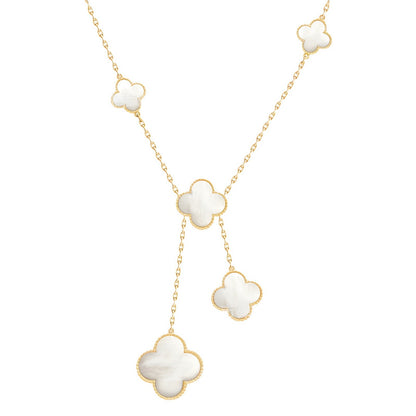 EMKOSUNG 18K Gold  Plated  6 Flowers Four Leaf Clover Necklaces for Women