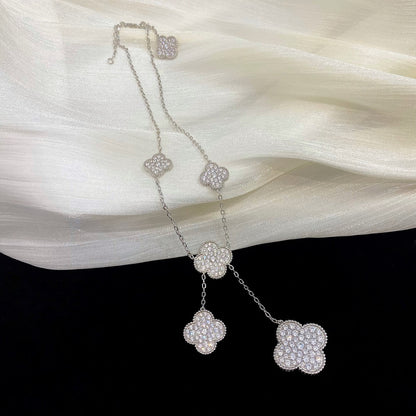 EMKOSUNG 18K Gold  Plated  6 Flowers Four Leaf Clover Necklaces for Women