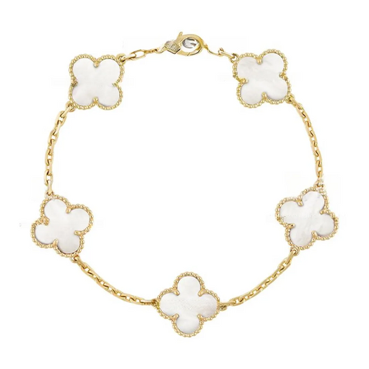EMKOSUNG 18K Gold  Plated  Four Leaf Clover Bracelets for Women
