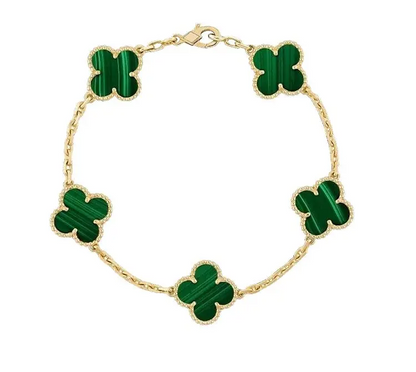 EMKOSUNG 18K Gold  Plated  Four Leaf Clover Bracelets for Women