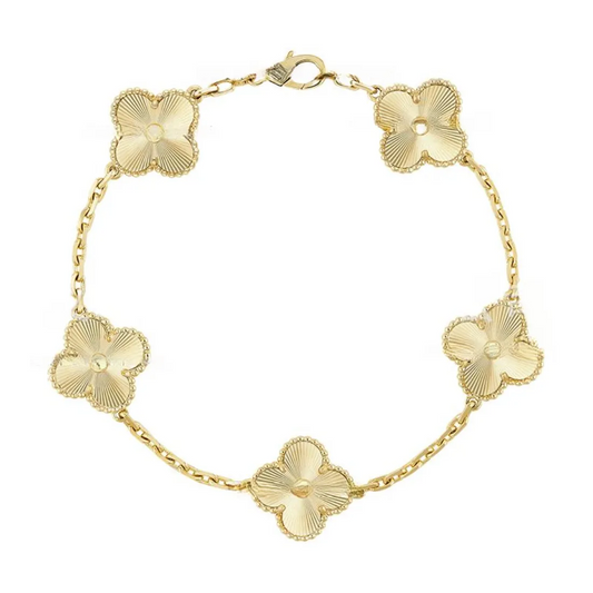 EMKOSUNG 18K Gold  Plated  Four Leaf Clover Bracelets for Women