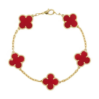 EMKOSUNG 18K Gold  Plated  Four Leaf Clover Bracelets for Women