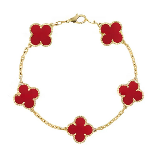 EMKOSUNG 18K Gold  Plated  Four Leaf Clover Bracelets for Women