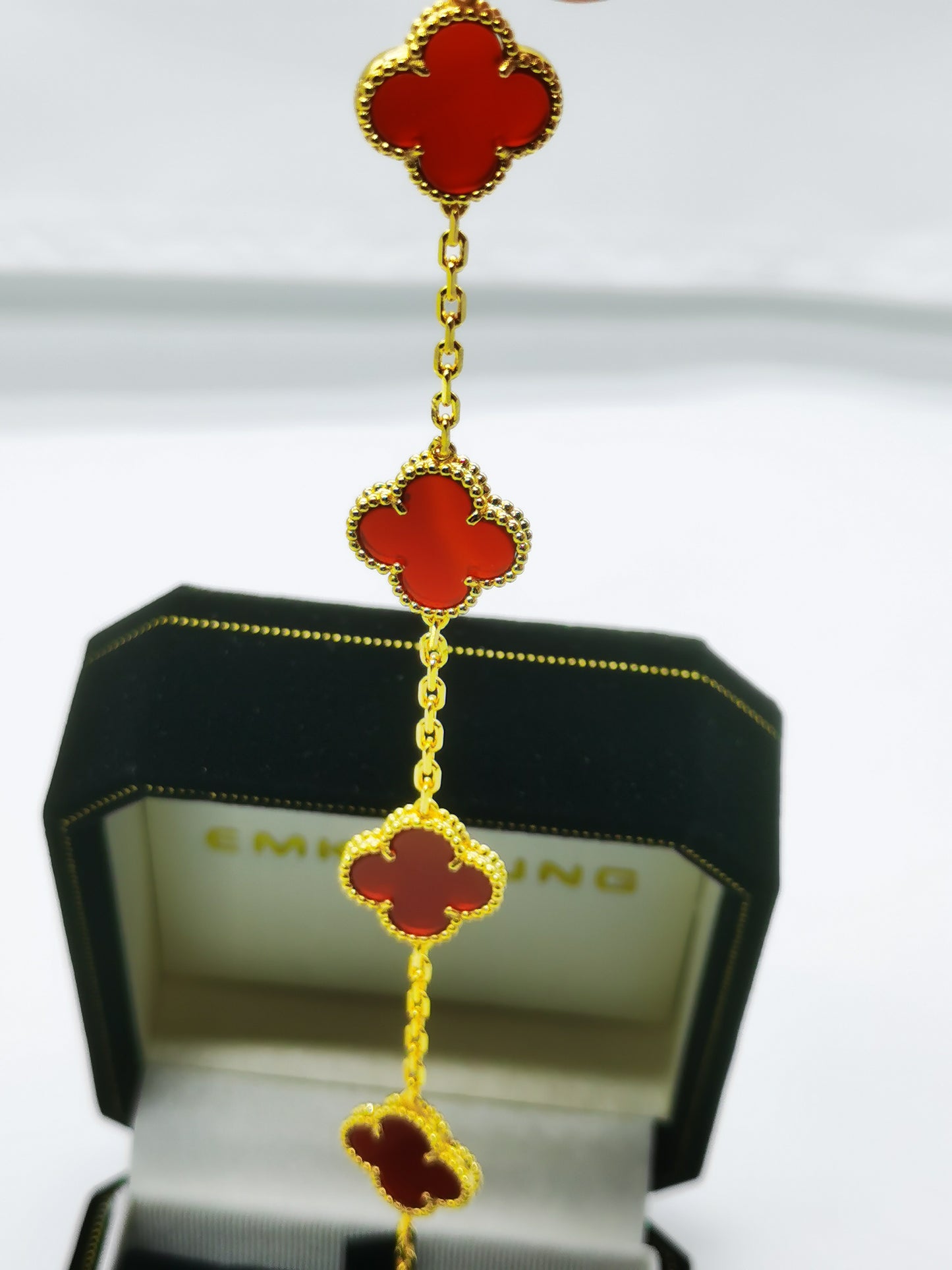 EMKOSUNG 18K Gold  Plated  Four Leaf Clover Bracelets for Women