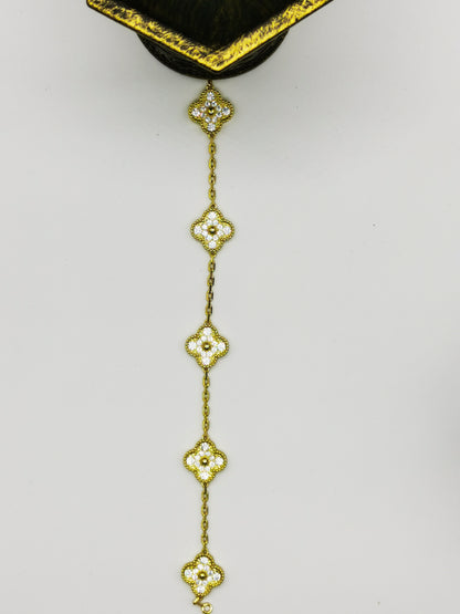 EMKOSUNG 18K Gold  Plated  Four Leaf Clover Bracelets for Women