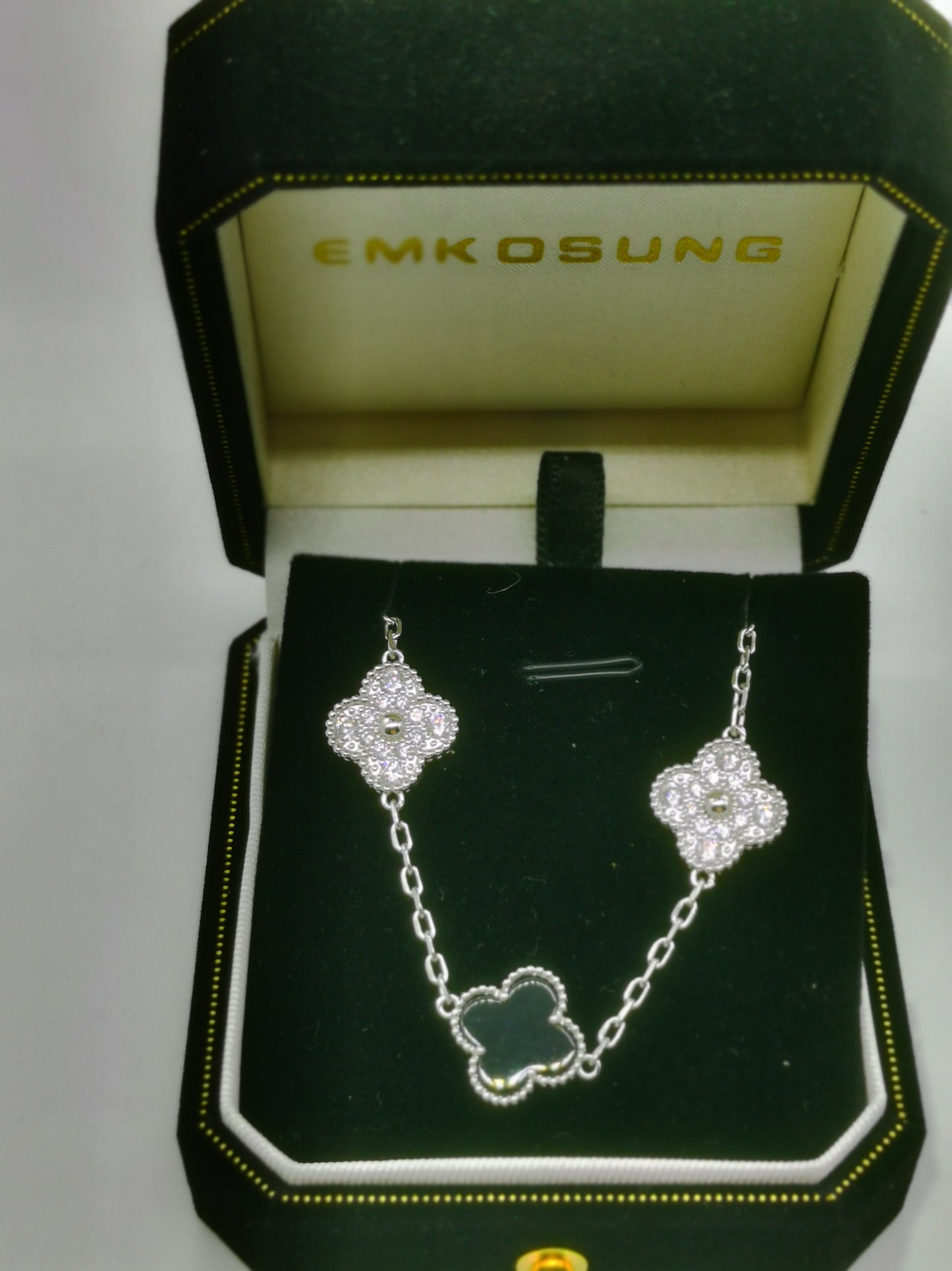 EMKOSUNG 18K Gold  Plated  Four Leaf Clover Bracelets for Women