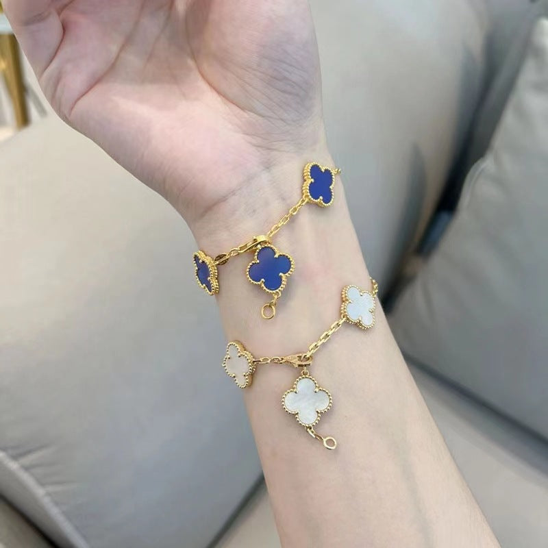 EMKOSUNG 18K Gold  Plated  Four Leaf Clover Bracelets for Women
