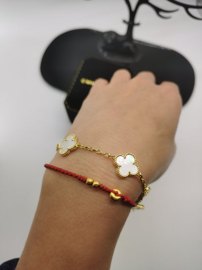 EMKOSUNG 18K Gold  Plated  Four Leaf Clover Bracelets for Women