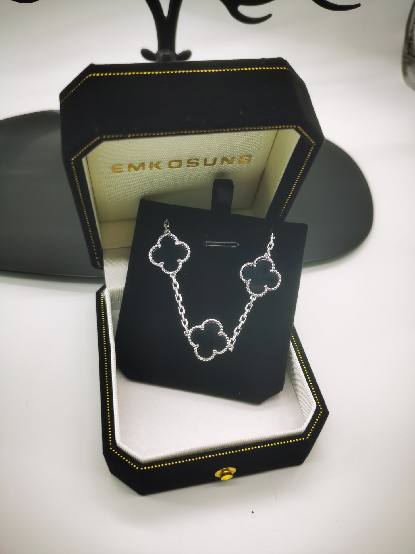 EMKOSUNG 18K Gold  Plated  Four Leaf Clover Bracelets for Women