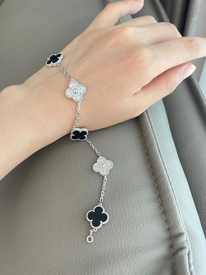 EMKOSUNG 18K Gold  Plated  Four Leaf Clover Bracelets for Women