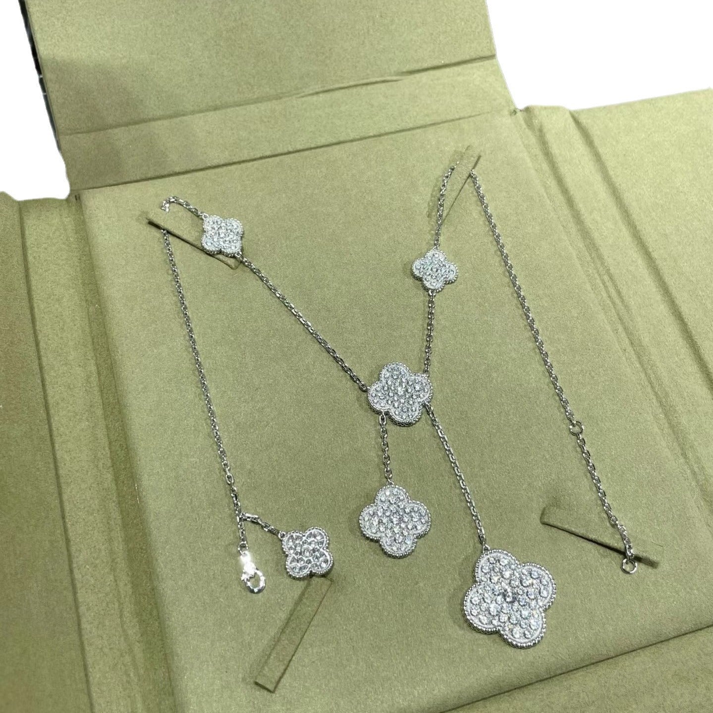 EMKOSUNG 18K Gold  Plated  6 Flowers Four Leaf Clover Necklaces for Women