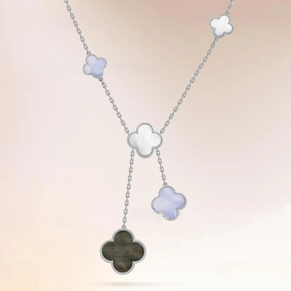 EMKOSUNG 18K Gold  Plated  6 Flowers Four Leaf Clover Necklaces for Women