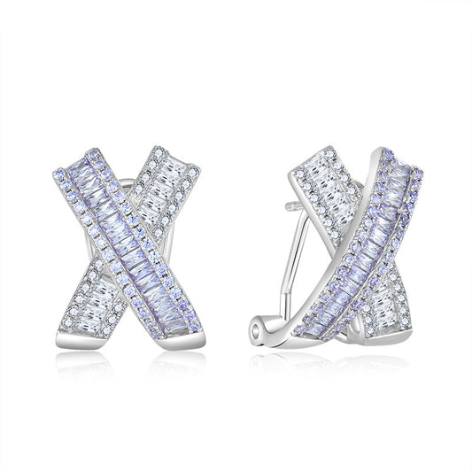 EMKOSUNG 18K Gold  Plated  Light Luxury Silver Earrings for Women